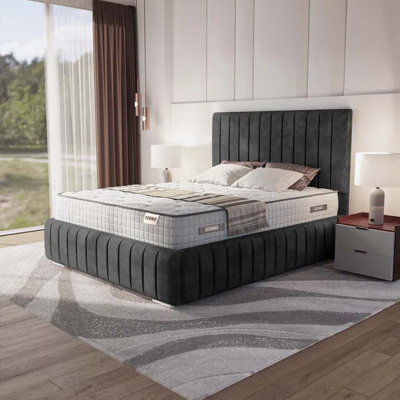 Milan sofa in charcoal fabric